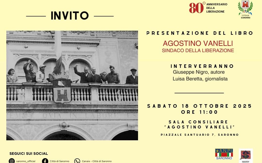 Presentazione del libro Agostino Vanelli, sindaco della liberazione